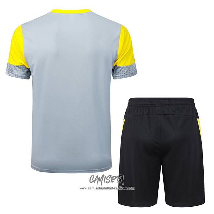 Chandal del Borussia Dortmund 2025-2026 Manga Corta Gris - Pantalon Corto